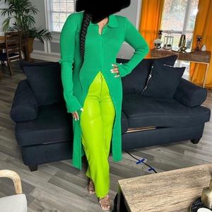 Green sweater dress with bell sleeves. Only worn twice.